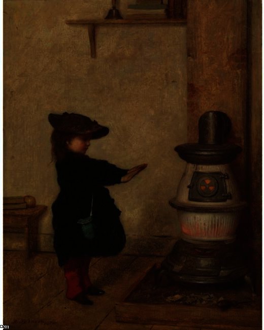 Warming Her Hands — Jonathan Eastman Johnson