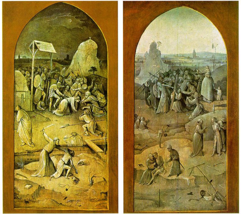 Temptation Of St Anthony Outer Wings Of The Triptych — Hieronymus Bosch