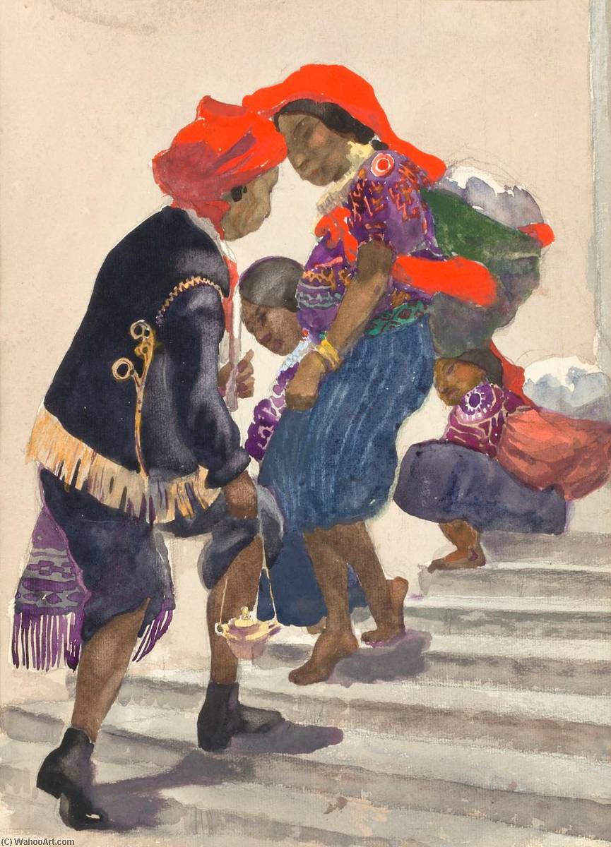 Man And Women's Regional Costume, Native Indians, Guatemala — Carl Folke Sahlin