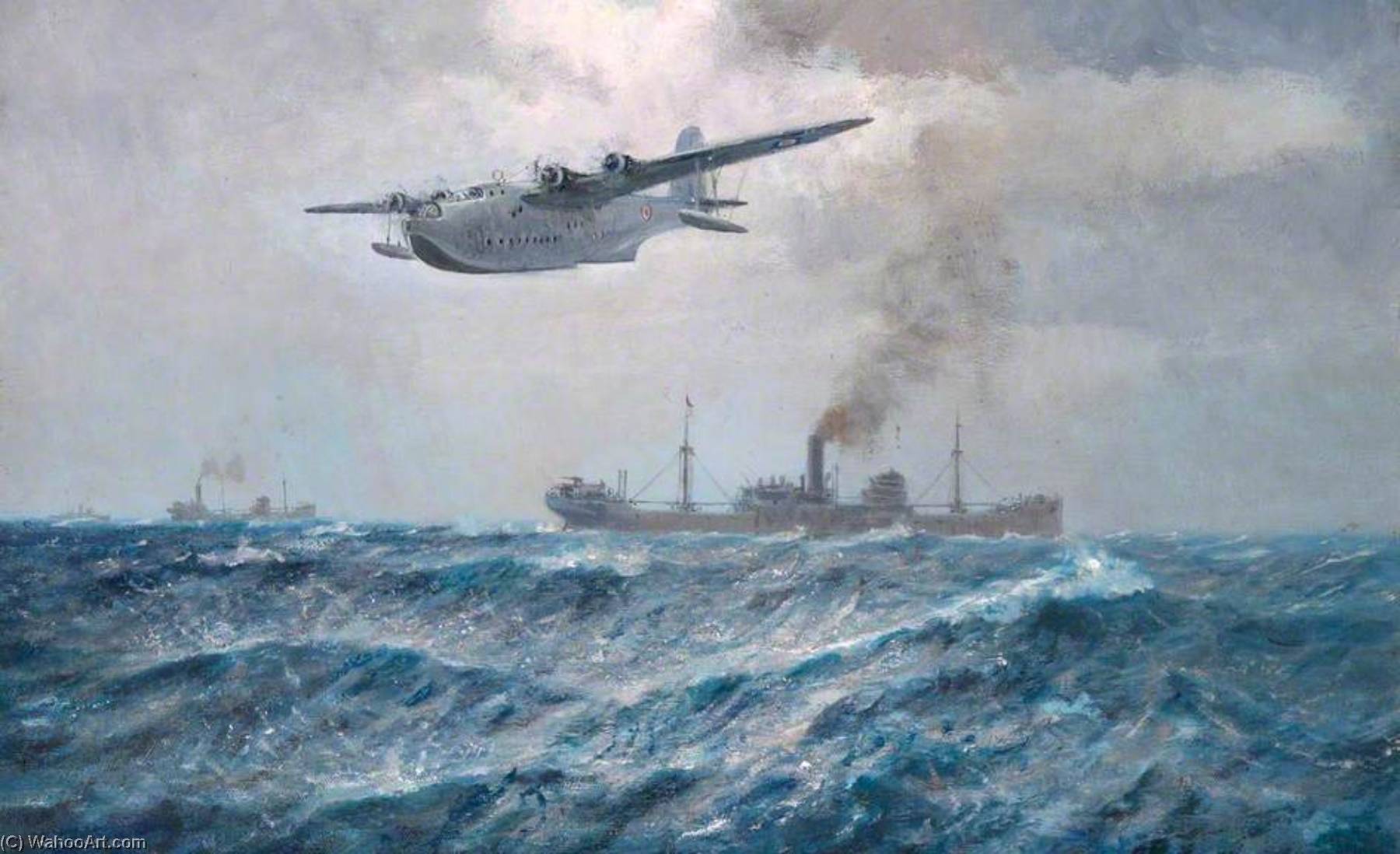 A Sunderland Flying Boat On Patrol — Arthur James Wetherall Burgess