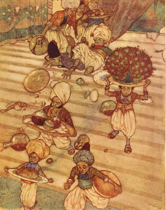 He Fell With The Tray — Edmund Dulac