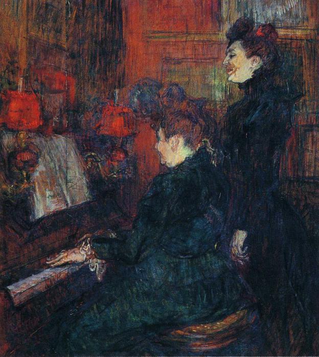The Singing Lesson. (the Teacher, Mlle.dihau, With Mme.faveraud) — Henri De Toulouse-lautrec