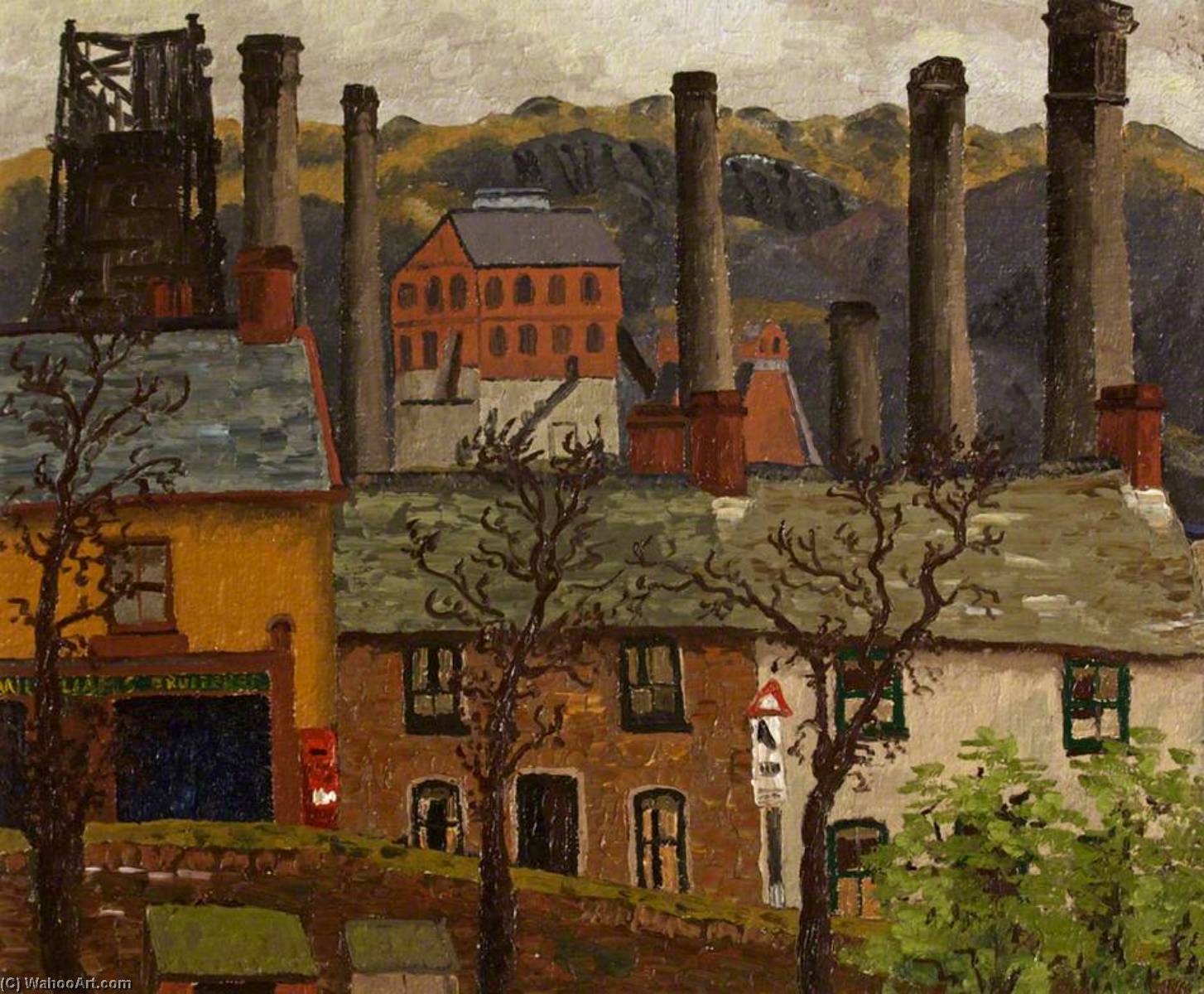 Caeharris Post Office From Gwernlwyn House — Cedric Morris