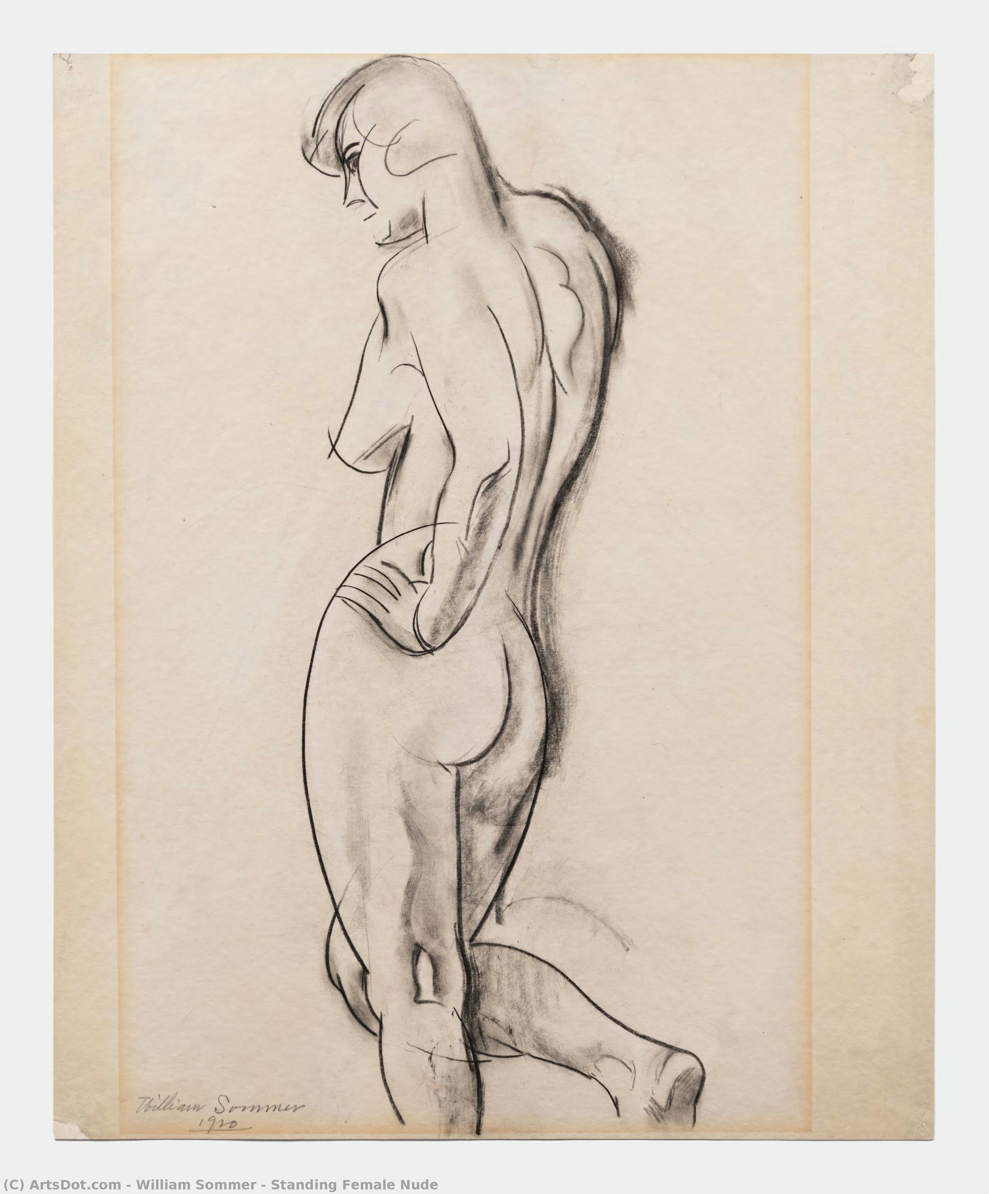 Standing Female Nude — William Sommer