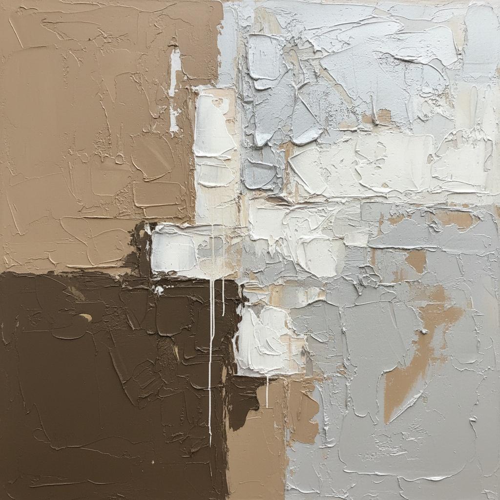 Fragmented Earth: A Monumental Study In Impasto Texture And Somber Tonal Layers — David Moreau