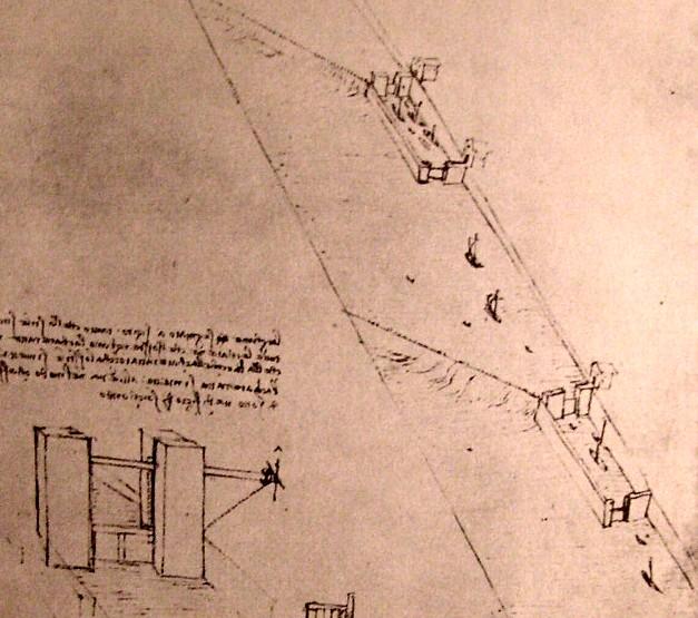 Dibujo De Esclusas En Un Río — Leonardo Da Vinci