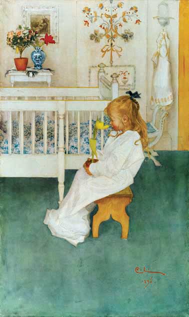 Lisbeth With Yellow Tulip — Carl Larsson