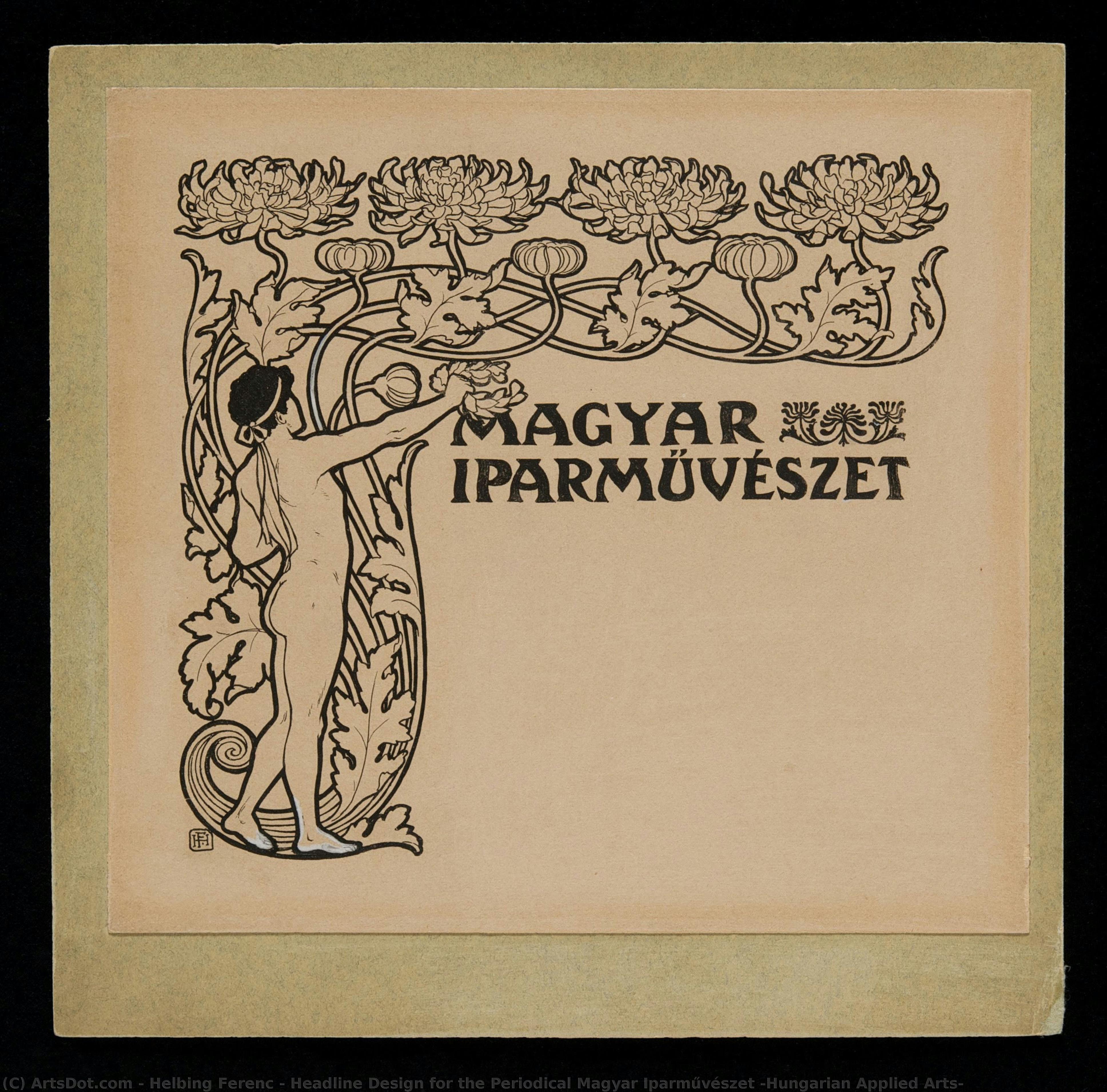 Headline Design For The Periodical Magyar Iparművészet (hungarian Applied Arts) — Helbing Ferenc
