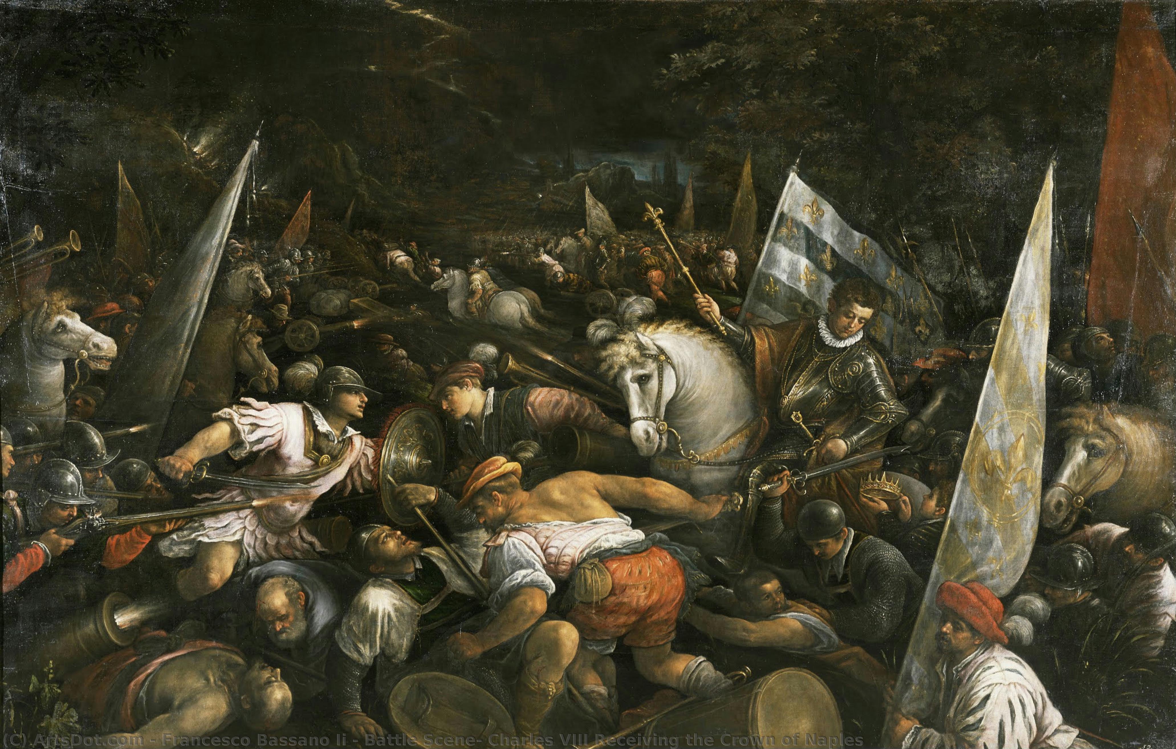 Battle Scene: Charles Viii Receiving The Crown Of Naples — Francesco Bassano Ii