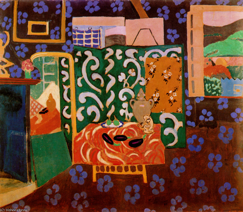 Innenraum Mit Aubergine, Gemischtes Verfahren Auf Leinwand, Grenoble, Museum Für Schönen Künste — Henri Matisse