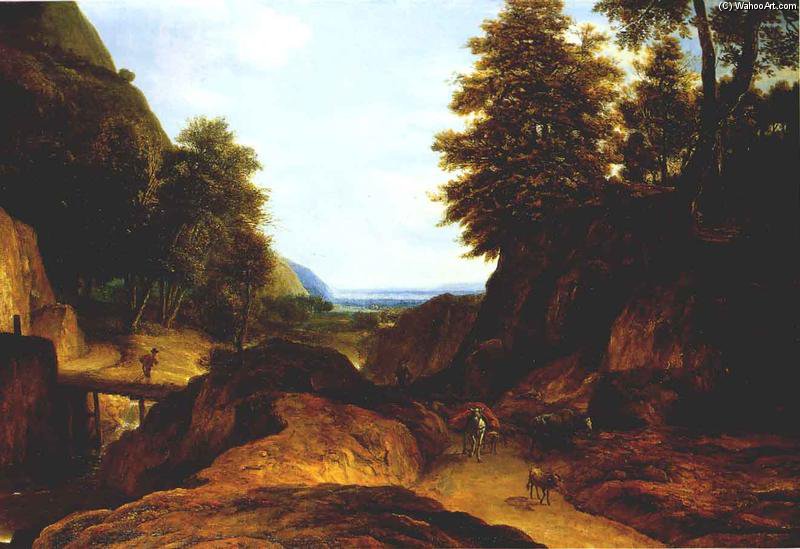 Valley With Travellers — Roelant Roghman
