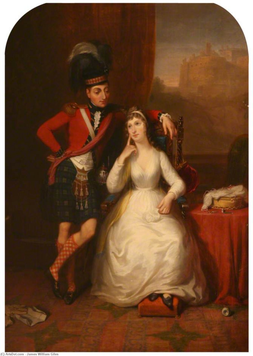 Marriage Portrait Of Lieutenant Colonel James Stewart To Williamina Kerr — Джеймс Уильям Гиллс