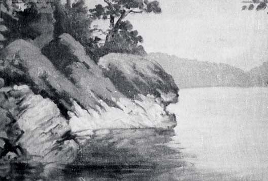Panorama Of Lake Coeur D'alene, Idaho Tubs Hill, (painting) — Von Luerzer