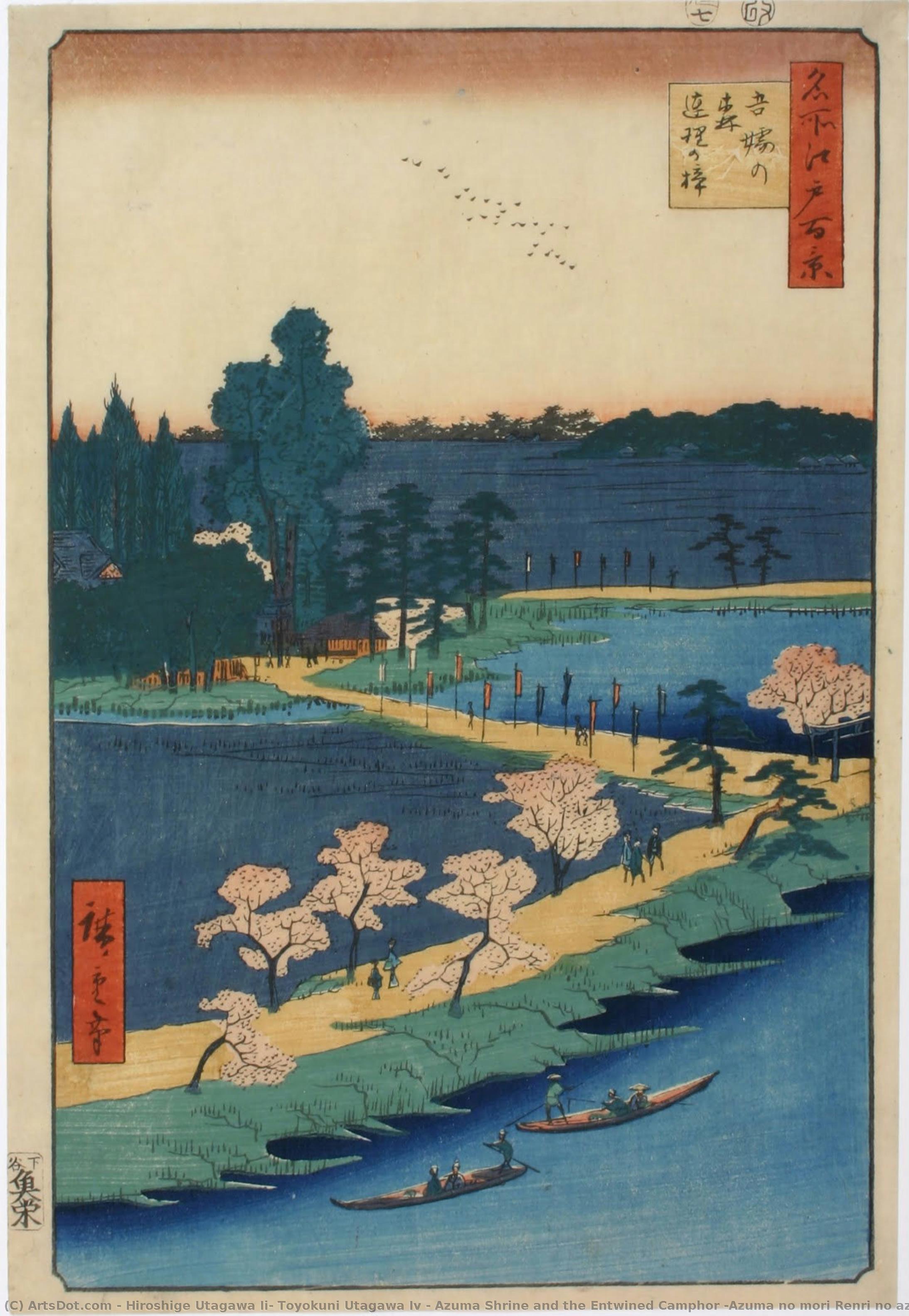 Azuma Shrine And The Entwined Camphor (azuma No Mori Renri No Azusa), No. 031 (spring Section) — Hiroshige Utagawa Ii, Toyokuni Utagawa Iv