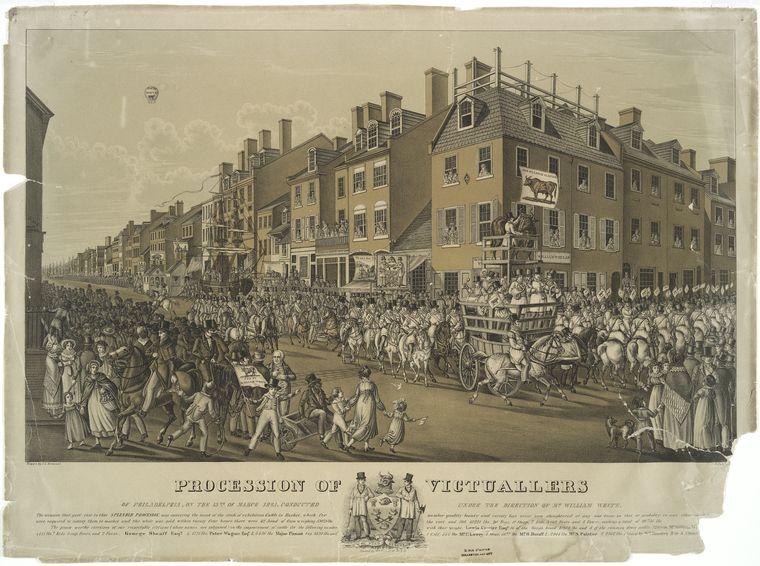 Procession Of Victuallers Of Philadelphia, On The 15th, Of March 1821 — John Lewis Krimmel
