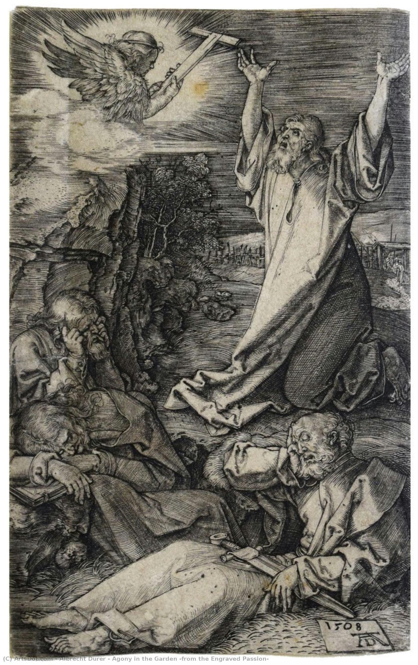 Agony In The Garden (from The Engraved Passion) — Albrecht Dürer