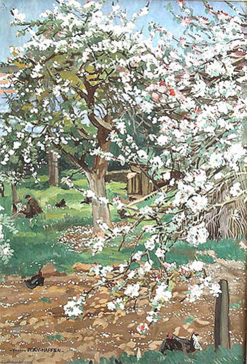 Mathurin Méheut Peignant Au Milieu Des Pommiers En Fleurs — Yvonne Jean Haffen