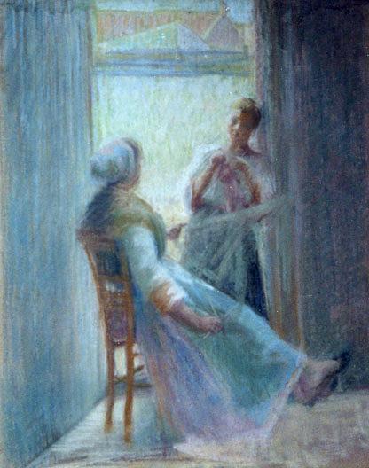 Knitters, (painting) — Katherine Beatrice Mcnaughton Mowry