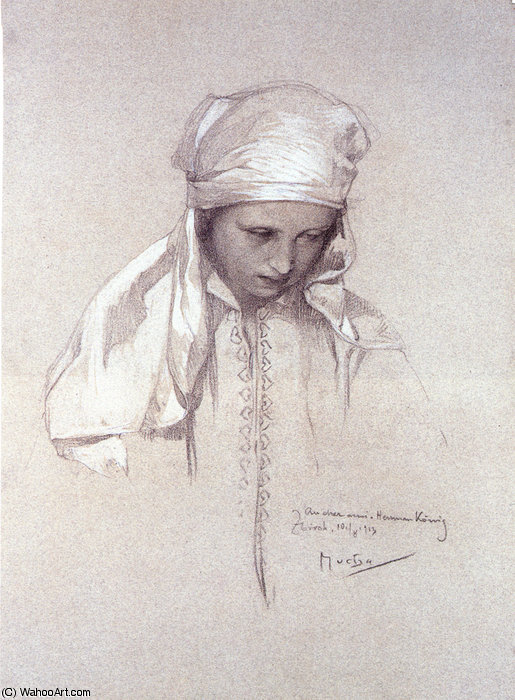 Portrait Of A Girl — Alfons Maria Mucha