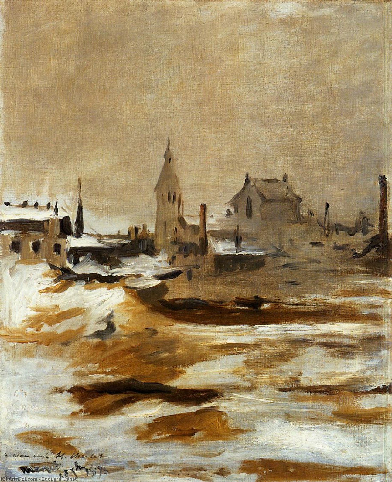 Effect Of Snow At Petit-montrouge — Édouard Manet