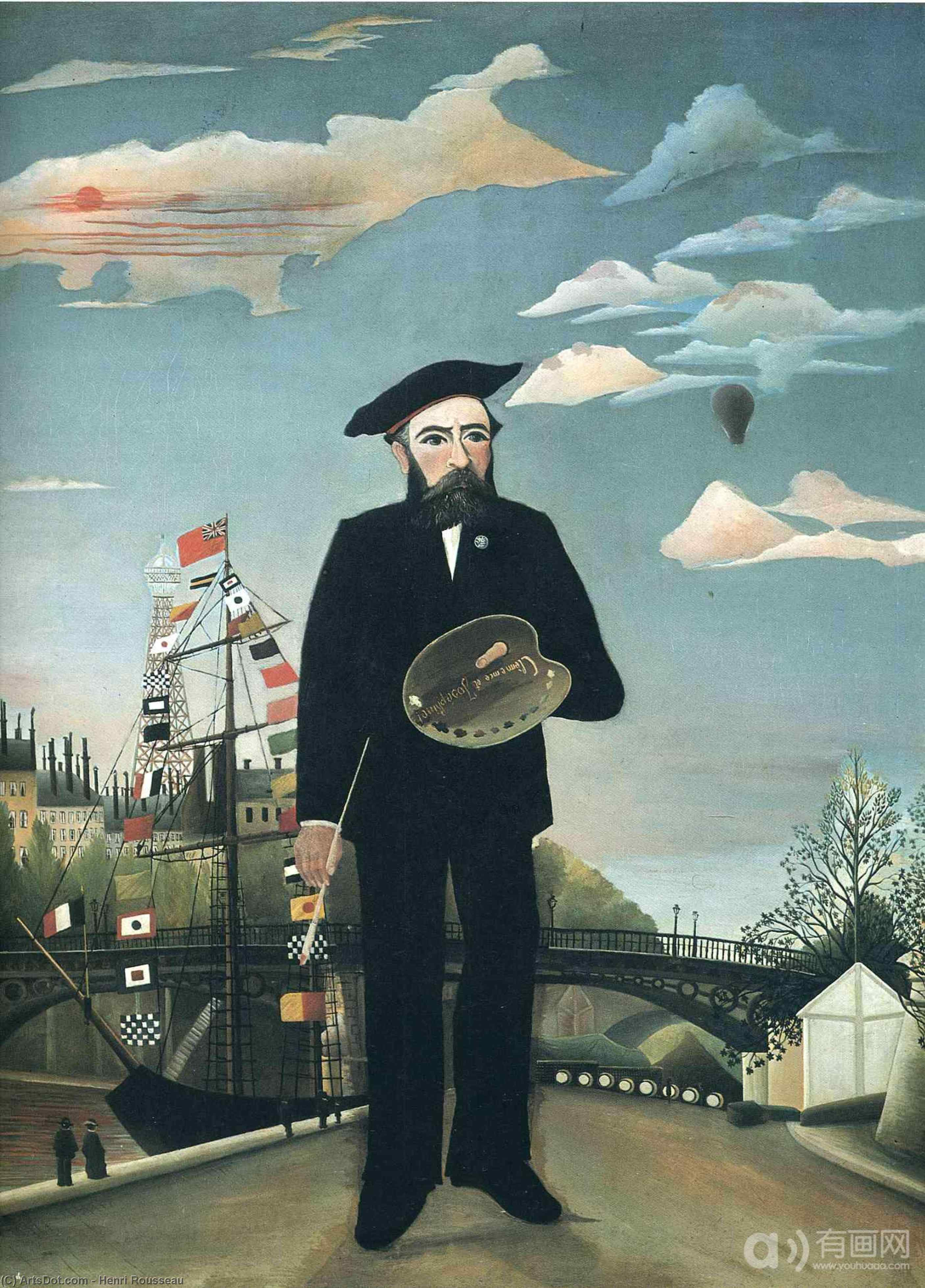 Self Portrait From L'ile Saint Louis — Henri Julien Félix Rousseau (le Douanier)