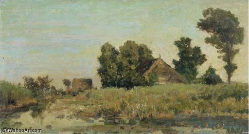 A Polder Landscape Near Kortenhoef In Summer — Paul Joseph Constantine Gabriel