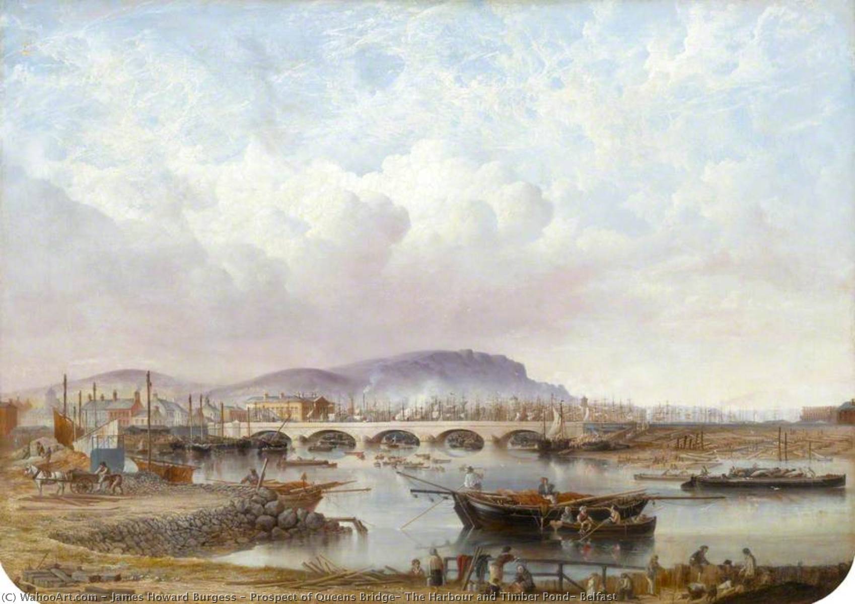 Prospect Of Queens Bridge, The Harbour And Timber Pond, Belfast — James Howard Burgess