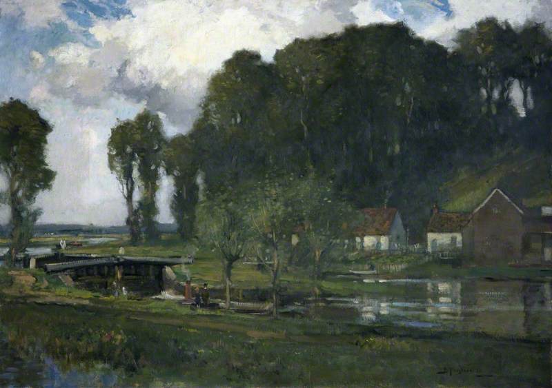Wooded Hillside — Bertram Priestman