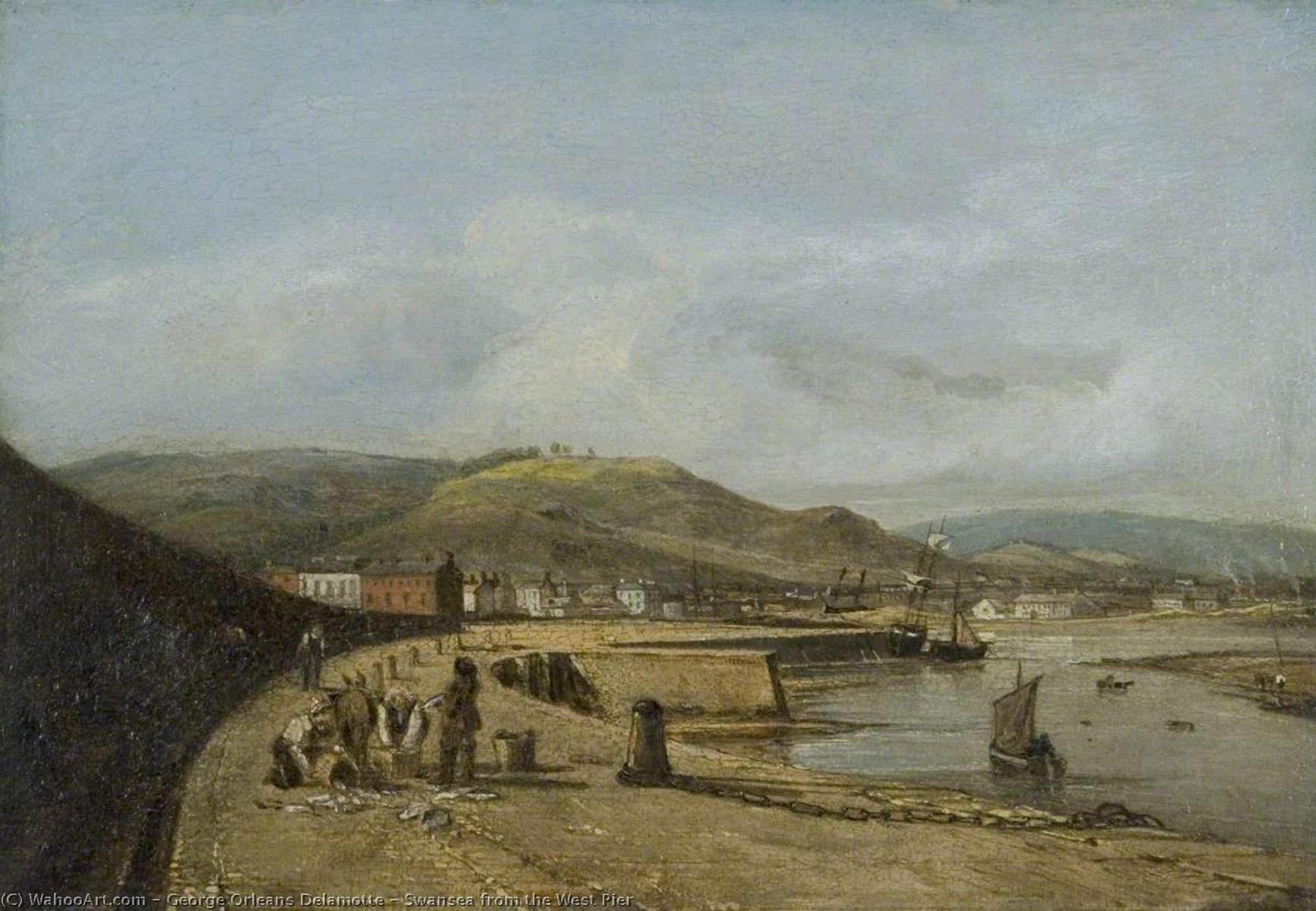 Swansea From The West Pier — George Orleans Delamotte