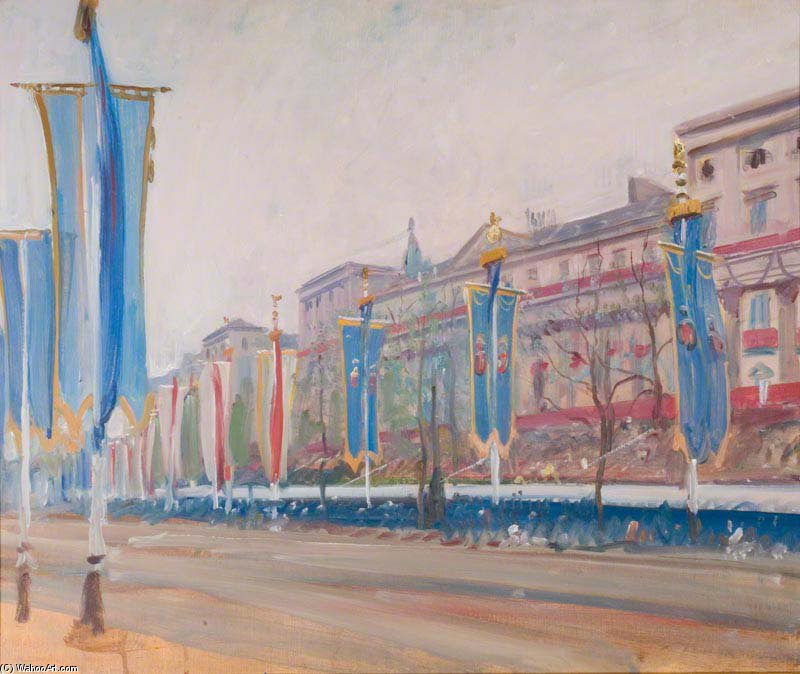 Study Of The Decorations In The Mall For The Coronation Of George Vi - — Sir Alfred James Munnings