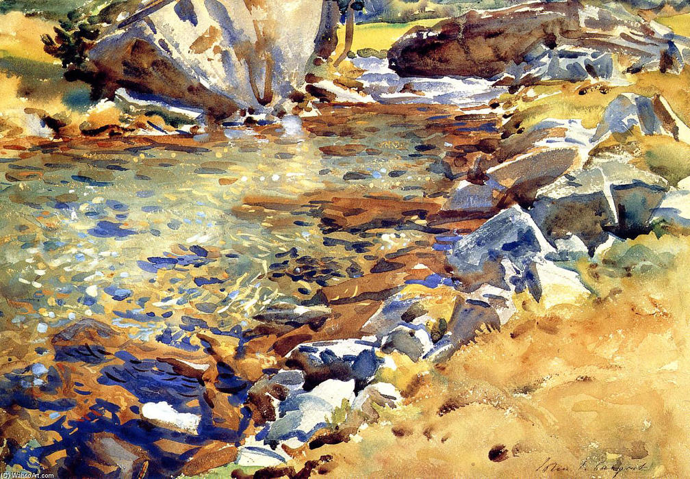 Brook Among Rocks — Сарджент