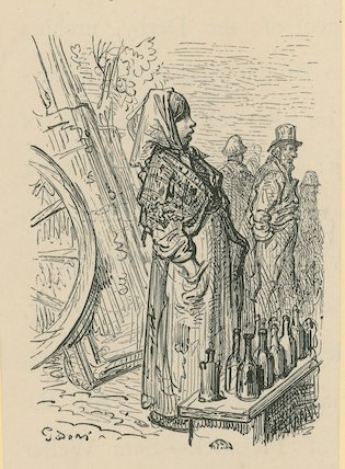 A Woman Selling Glass Bottles — Paul Gustave Doré