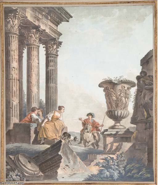Remains Of A Temple Of Greece And The Remains Of An Egyptian Palace — Jean-françois Janinet