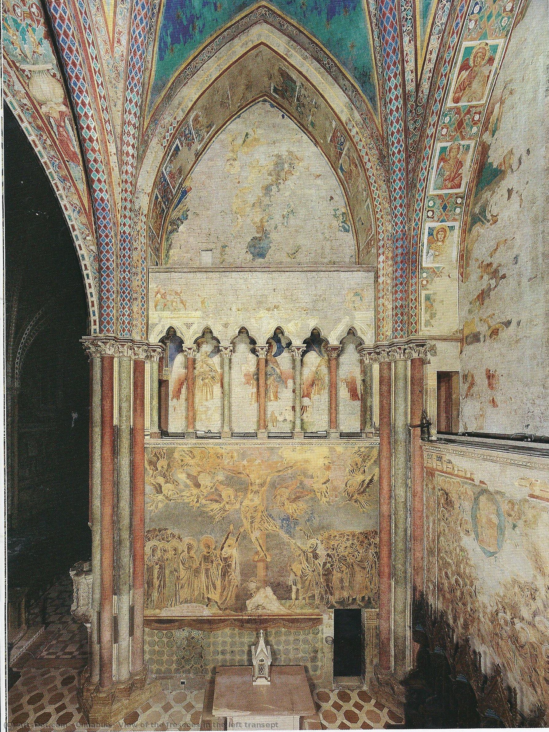 View Of The Frescoes In The Left Transept — Cimabue