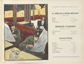 Program For The Dreaming Beauty (la Belle Au Bois Rêvant), Silver Wedding (mariage D'argent) And Ahasuerus (ahasvère) From The Beraldi Album Of Theatre Programs — Henri Gabriel Ibels
