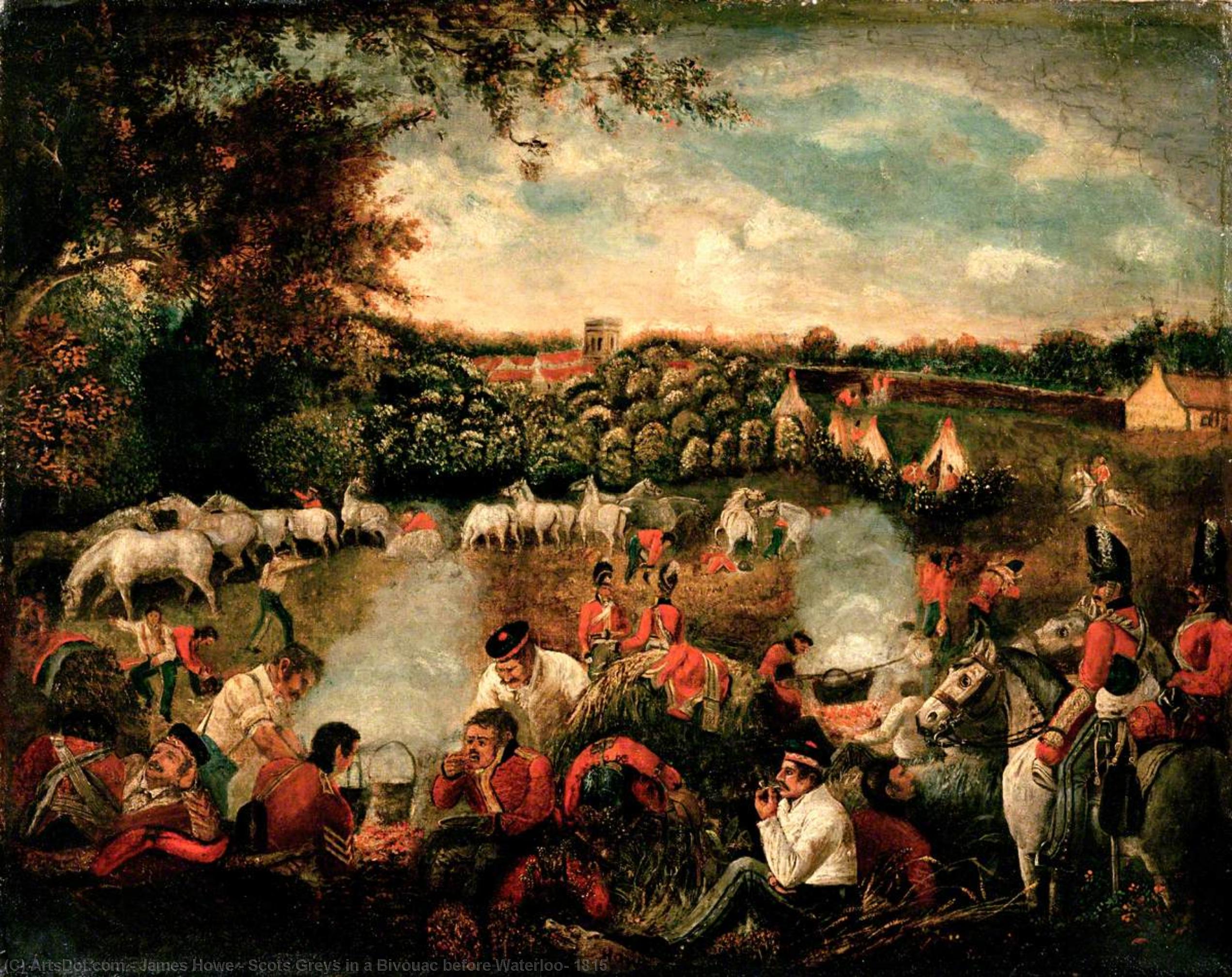 Scots Greys In A Bivouac Before Waterloo, 1815 — James Howe