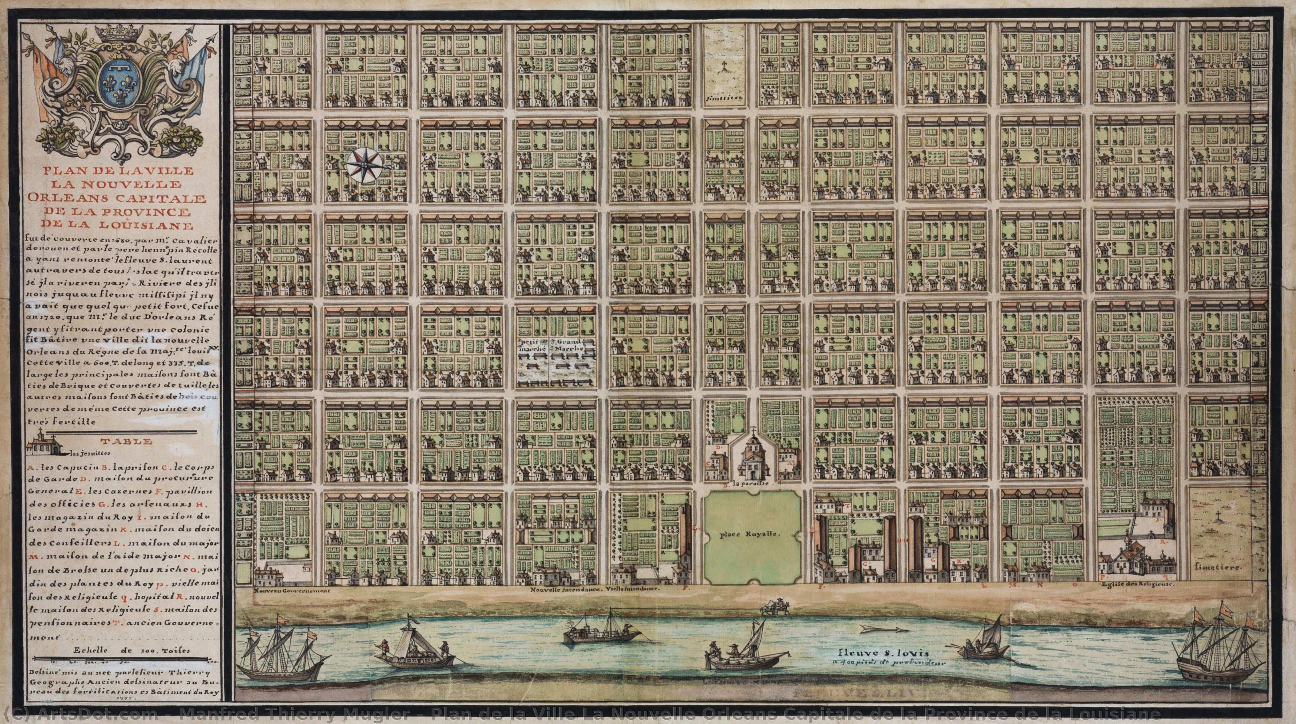 Plan De La Ville La Nouvelle Orleans Capitale De La Province De La Louisiane — Manfred Thierry Mugler