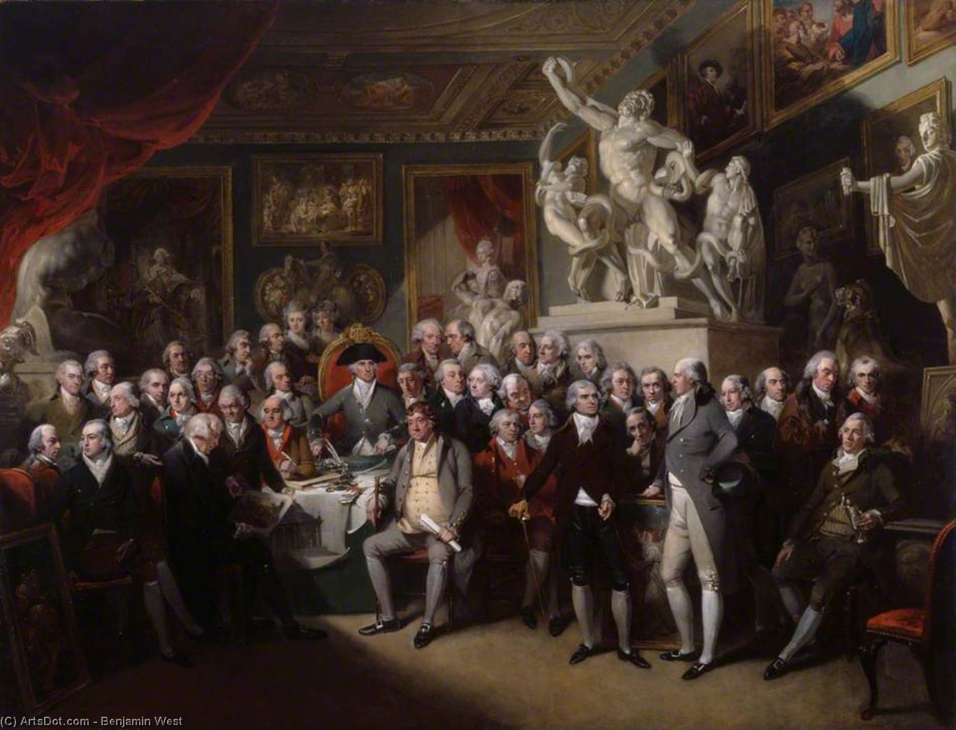 The Royal Academicians In The General Assembly By Henry Singleton — Benjamin West