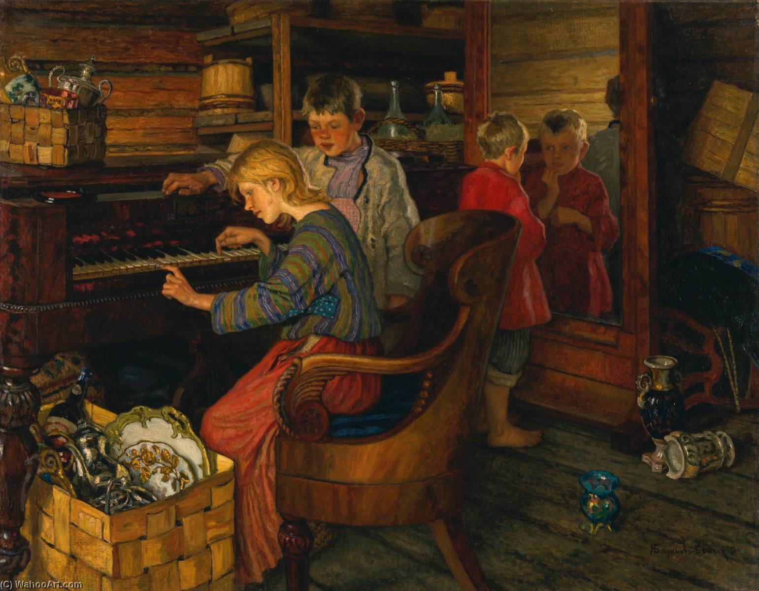 Children By The Piano — Nikolai Petrovich Bogdanov Belsky