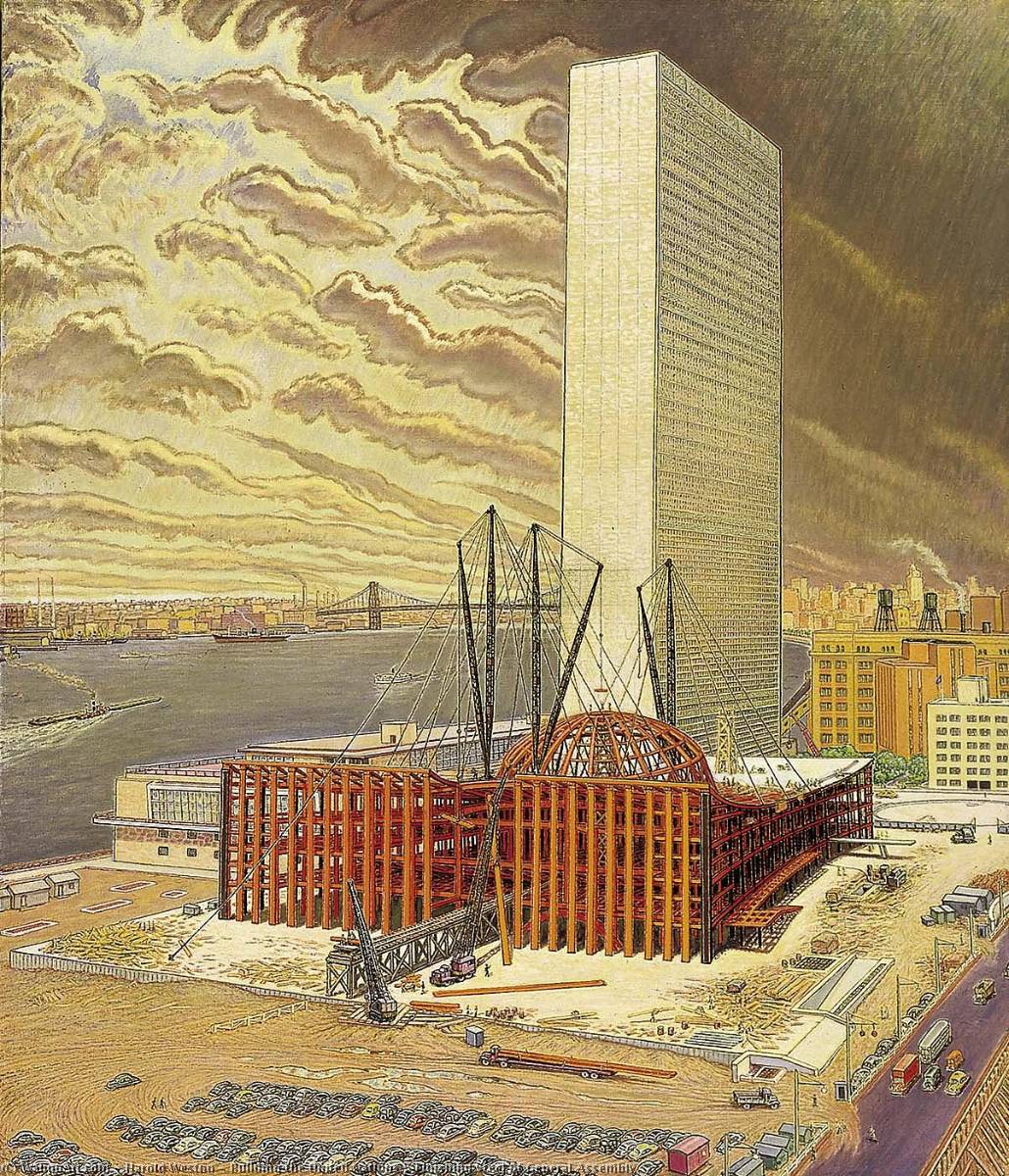 Building The United Nations 5 Finishing Steel Of General Assembly — Harold Weston