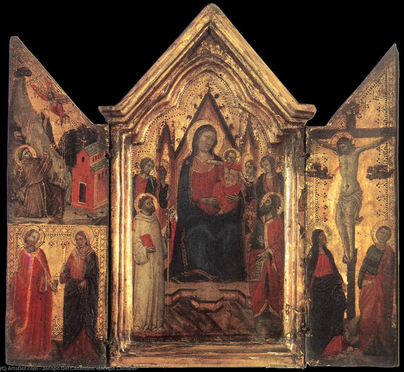 マリアと天使たちとの王座 — Jacopo Del Casentino (jacopo Landino)