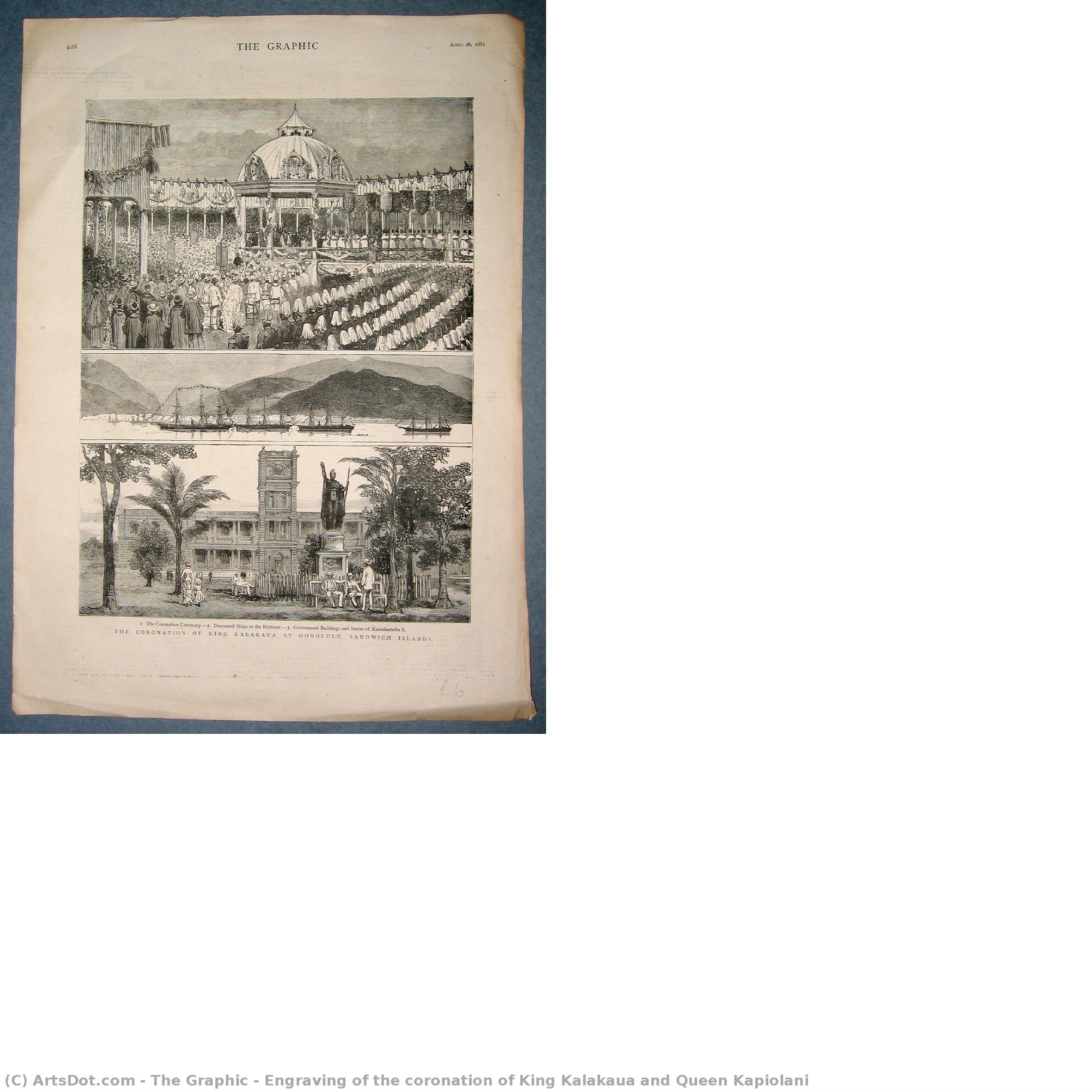 Engraving Of The Coronation Of King Kalakaua And Queen Kapiolani — The Graphic
