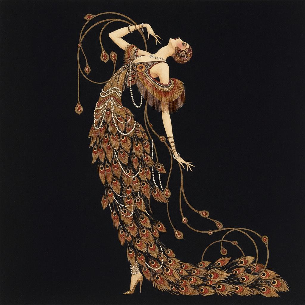 Gilded Plumage And Cascading Bronze Tendrils In Shadow — Valentin Laurent De Courcey