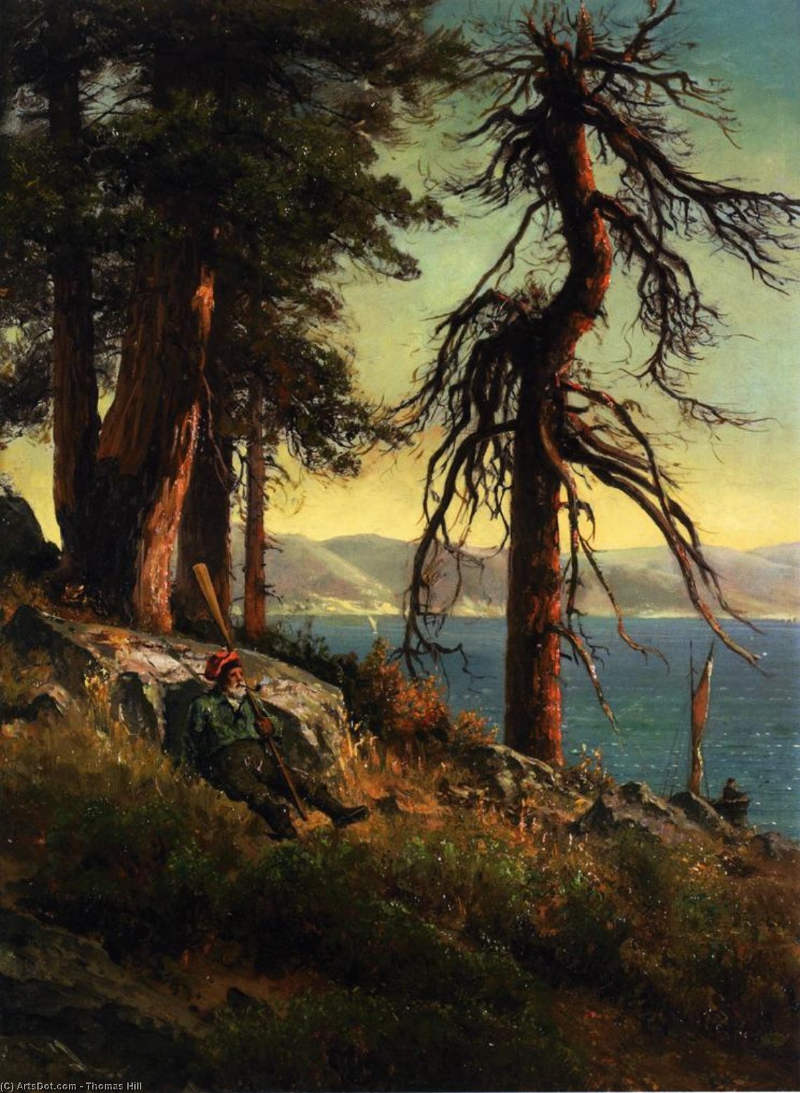 Lake Tahoe (also Known As A Man With An Oar Sitting On A Bluff) — Tomas Hil