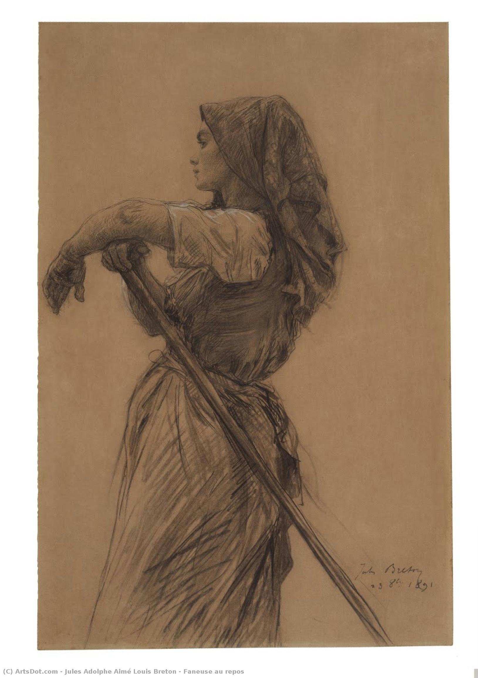 Faneuse Au Repos — Jules Adolphe Aimé Louis Breton