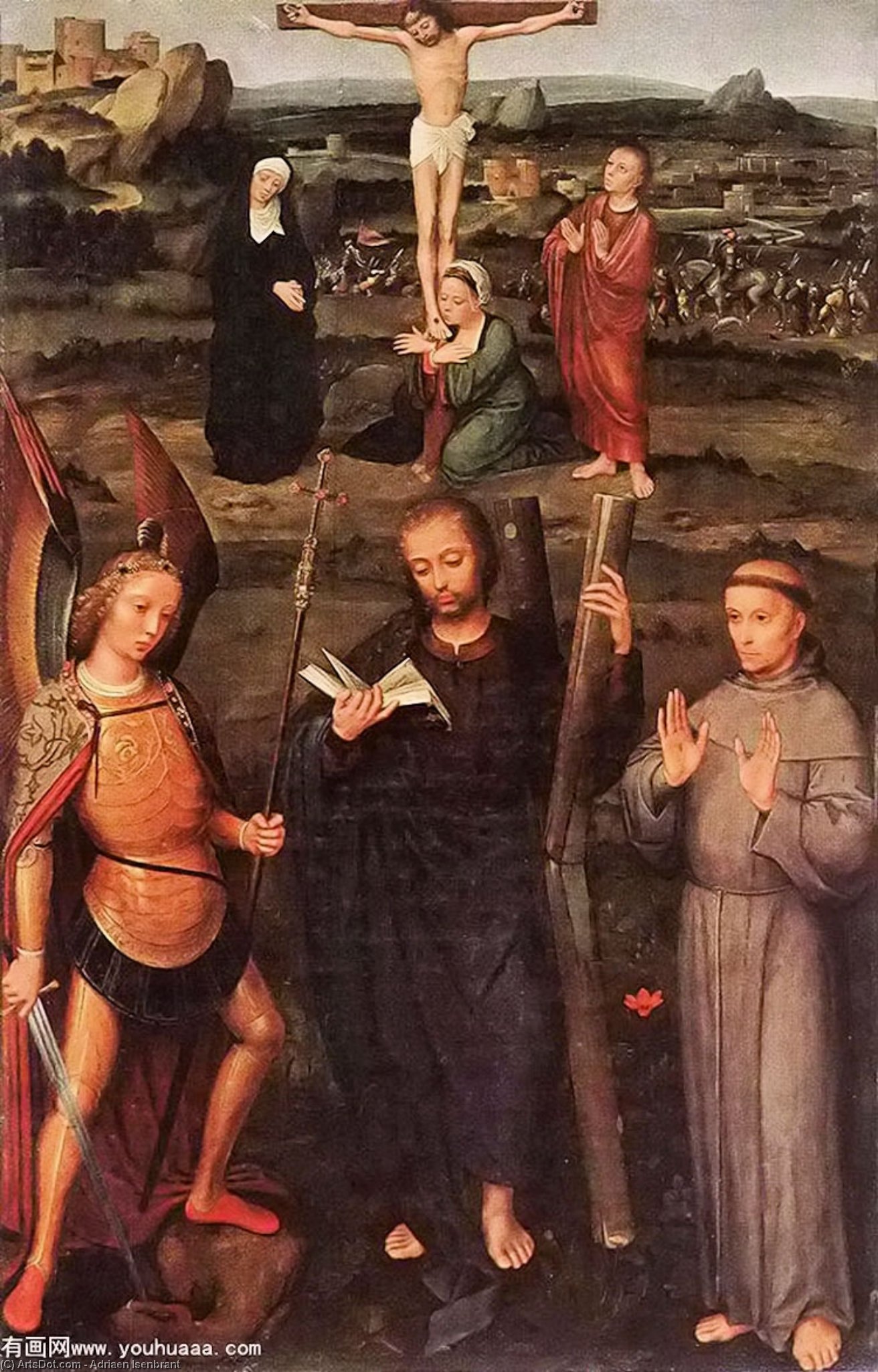 Archangel St Michael, St Andrew And St Francis Of Assisi — Adriaen Isenbrant