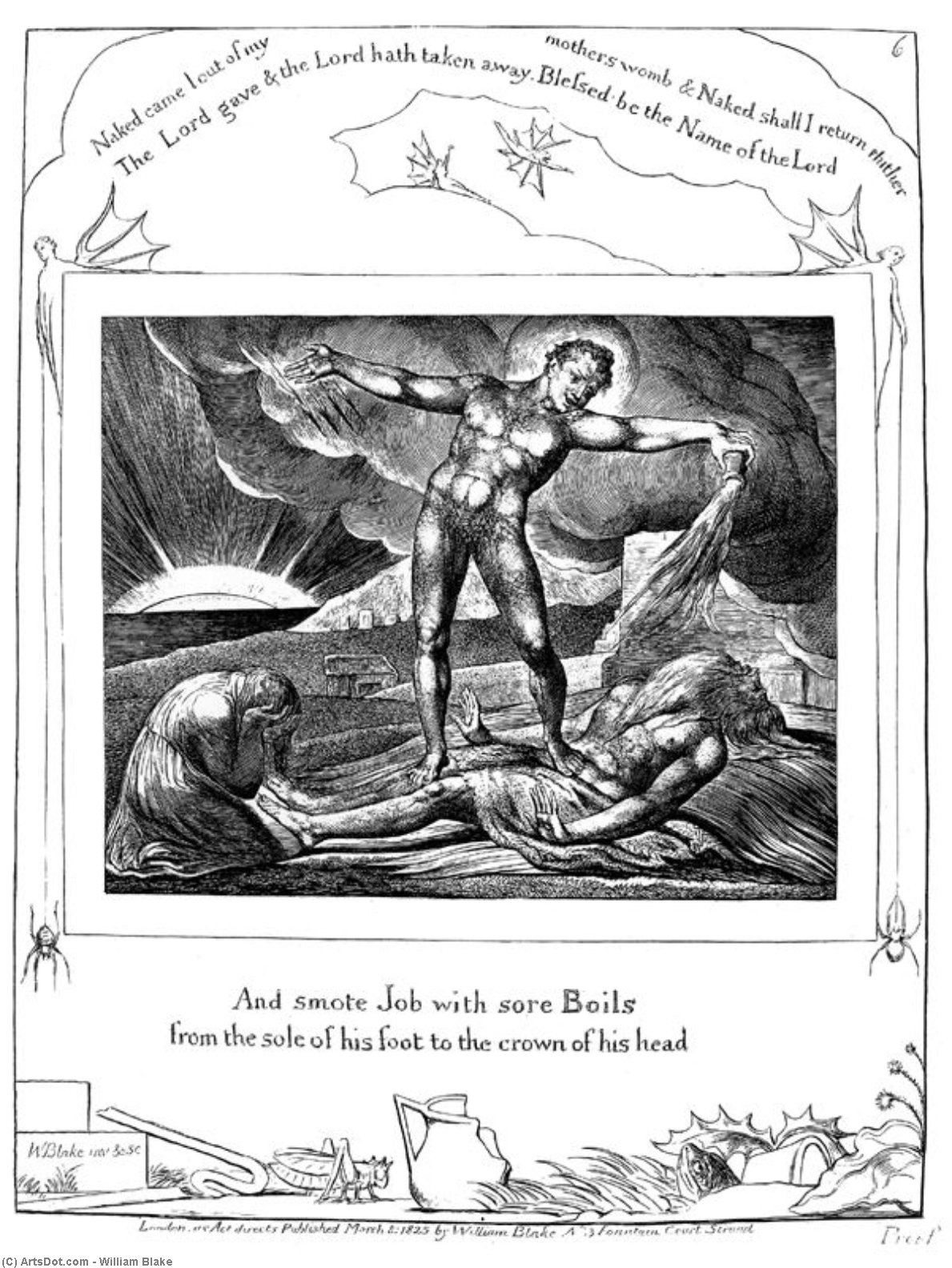 Satan Smiting Job With Boils 1 — Vilijam Blejk