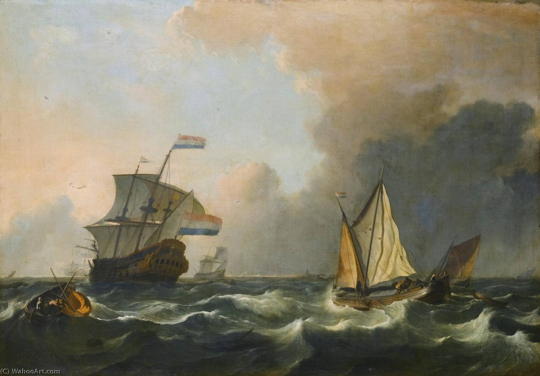 Shipping In Rough Waters Off The Dutch Coast — Ludolf Backhuysen I