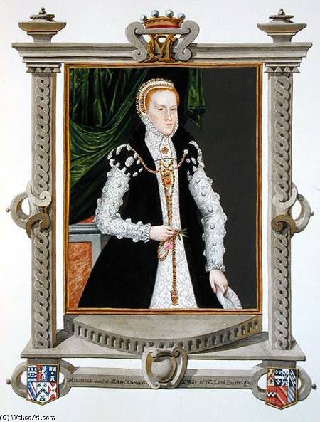 Portrait Of Mildred Cooke, Lady Burghley From 'memoirs Of The Court Of Queen Elizabeth — Sarah Countess Of Essex