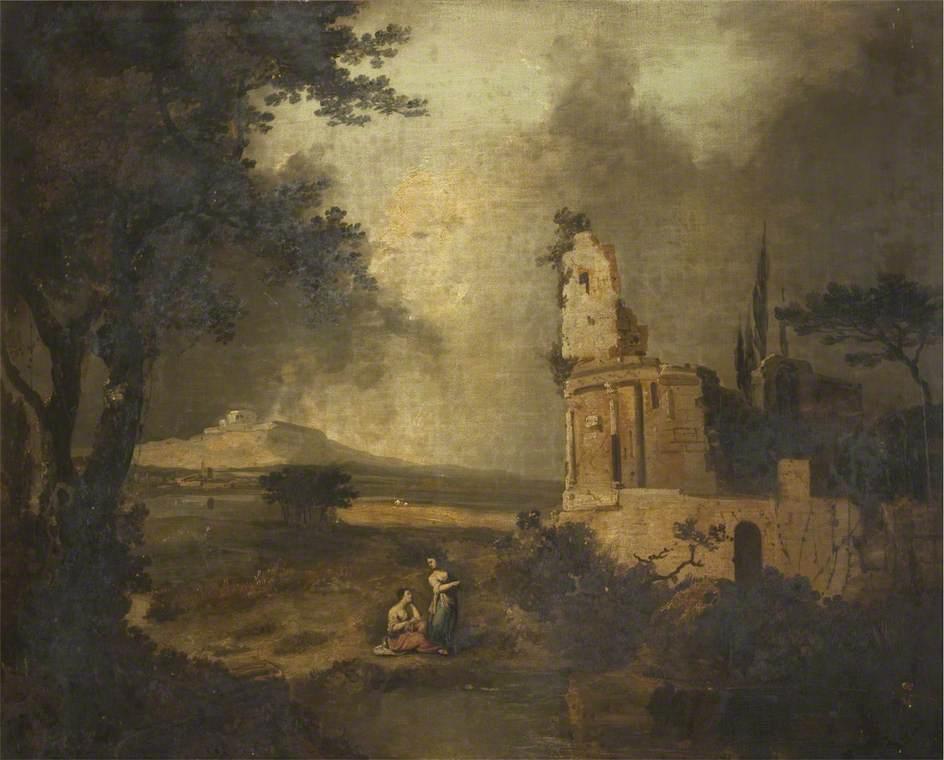 Figures Conversing In The Foreground In The Distance, Bethlehem — Claude Lorrain (claude Gellée)